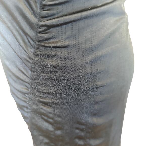 A.L.C. Blue Satin Halter Gown Size 8 Cocktail Asymmetric Ruched Midi Dress $500 - Picture 13 of 14